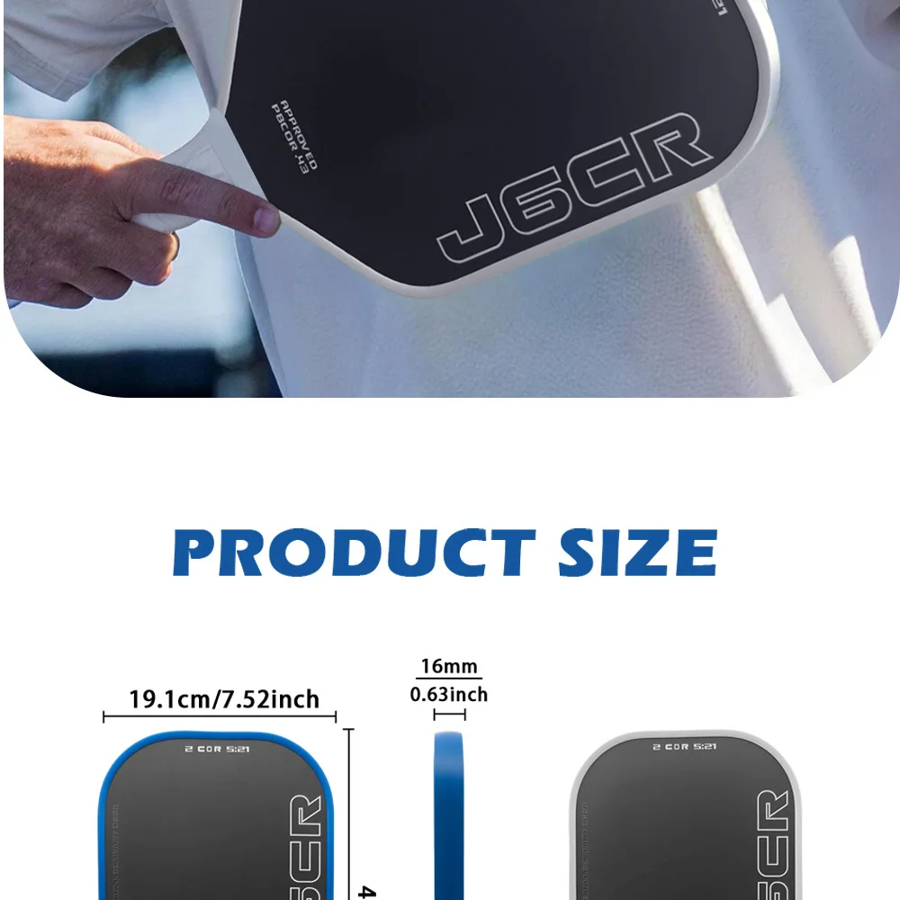 WNONSO J6CR Gen 5 Schaumkern-CFC-Kohlefaser-Pickleball-Schläger mit hoher Sprungkraft und reaktionsschneller Oberfläche für schnelle Volleys – Detail 10