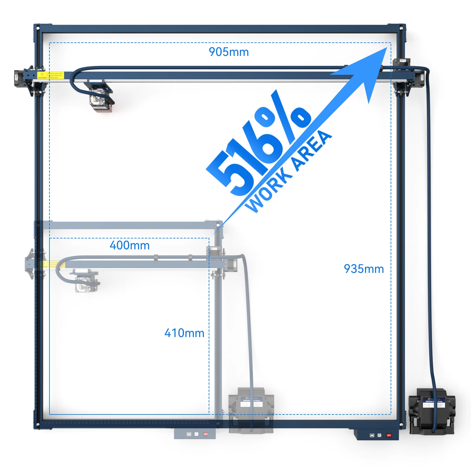 SCULPFUN S10/S30 Engraving Area Expansion Kit For S30/S30 Pro/S30 Pro Max 950x905mm V-slot Aluminum Shaft  Directly Installed