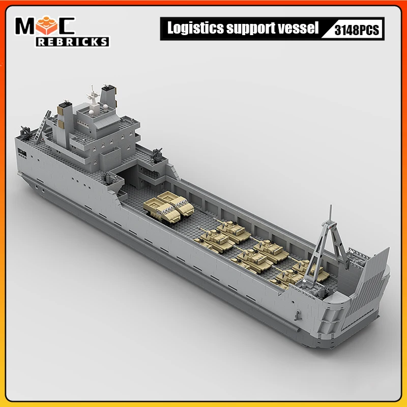 MOC Logistics Support Vessel  Nachshon Besson Class Fearless Patrol Vessel Microscale Building Block Model Bricks DIY Puzzle Toy