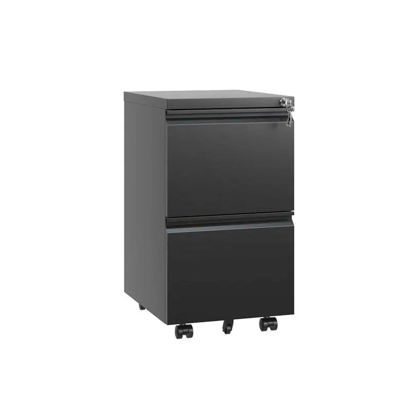 2-Drawer Metal Mobile File Cabinet, Rolling Lockable File Storage for Legal Letter A4, Fully Assembled Except Wheels