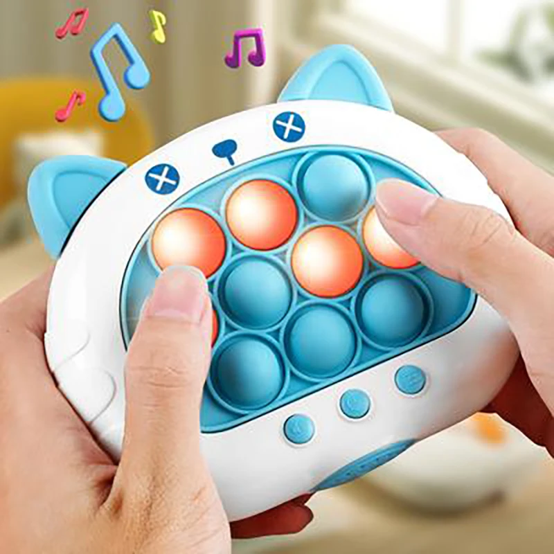 3 Colors 1 pcs Electronic Pop Quick Push Bubbles Game Machine Kid Cartoon Fun Squeezing Toys Anti Stress Sensory Bubble Toy Gift