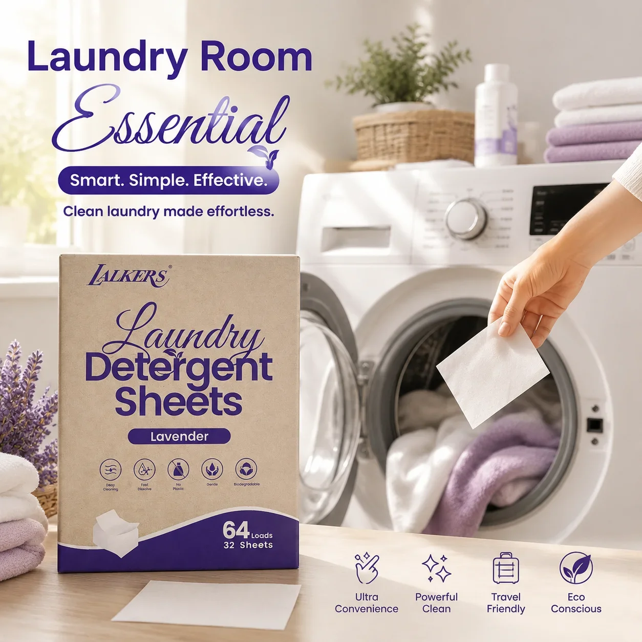 32pcs Fragrance Free Multi-Functional Color-Catching Laundry Sheet Helping Clothes Stay Clean Homes and Laundry Room Essential
