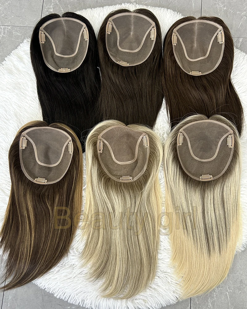 

Luxury Breathable European Virgin Hair Replacement For Women Clip In Human Hair Mono Topper With Natural Scalp