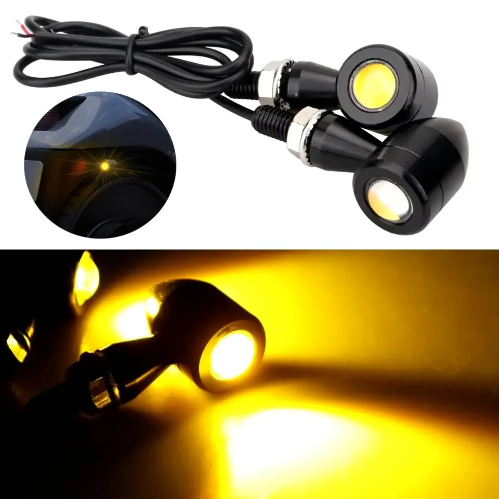 Eagle Eye LED Motorcycle Signal Lights Yellow Water Proof License Plate Light Universal Aluminum Alloy Motorbike Brake Lamp