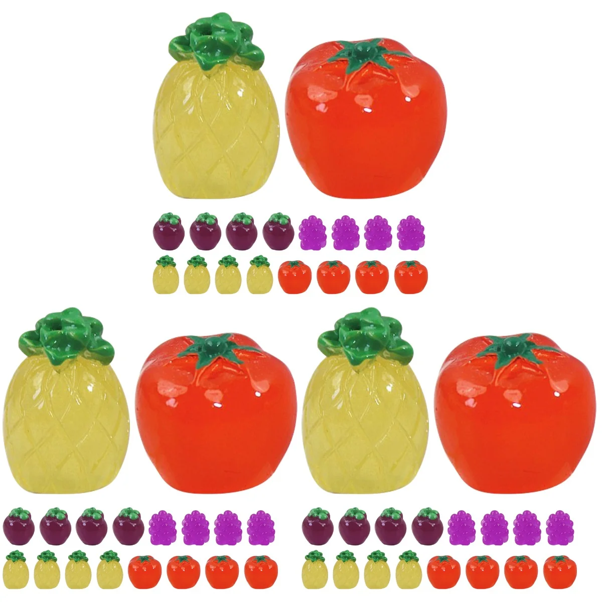 

3pcs 3 Count Mini Fruit Adornment Fake Prop Ornaments Fruits Decor False Decorative
