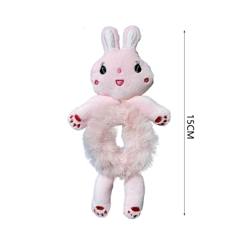 Panda Cows Cat Rabbit Plush Elastic Hair Bands Sweet Pontail Ties Women Girl Cute Cartoon Hair Scrunchies Christmas