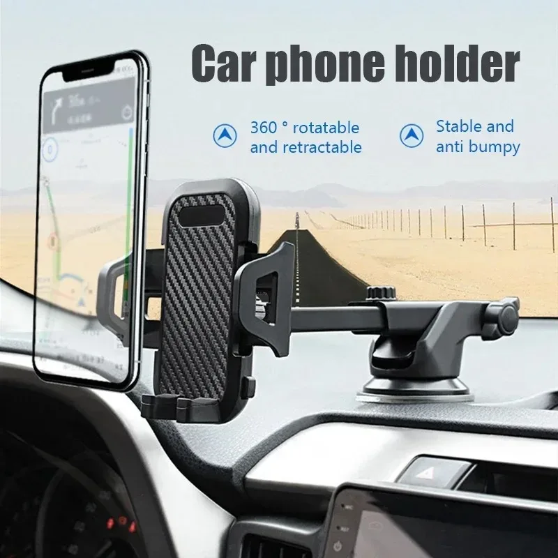 Smartphone Universal Suction Cup Car Phone Holder 360 Degree Rotating Adsorbable Windshield Air Vent 2-In-1 Phone Holder