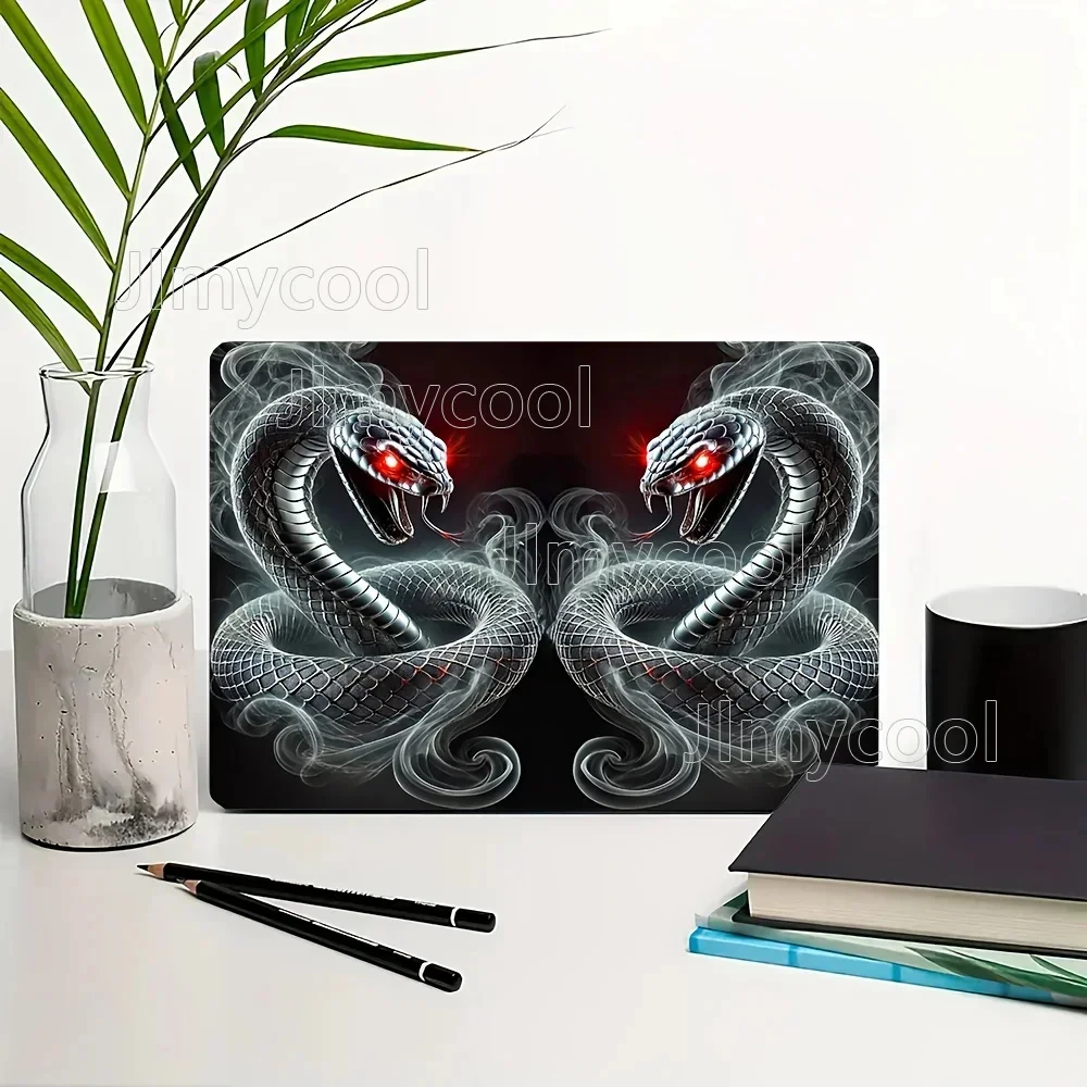 

Набор из 2 предметов из ПВХ, наклейки для ноутбука со змеиным узором. Устойчивая к царапинам самоклеящаяся защитная пленка «сделай сам», дизайн с естественной текстурой