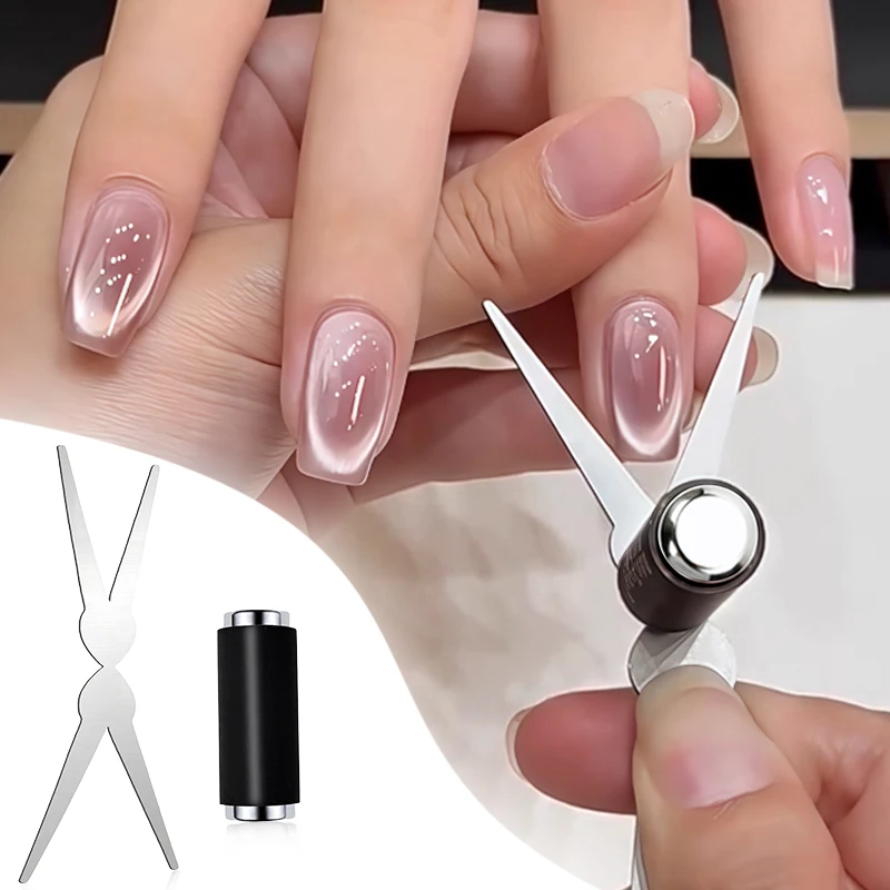 Набор магнитов для французского дизайна ногтей с двойной головкой, 3D сильный магнит «кошачий глаз», гель-лак для дизайна ногтей, сделай сам, V-образный эффект, маникюрный магнитный инструмент