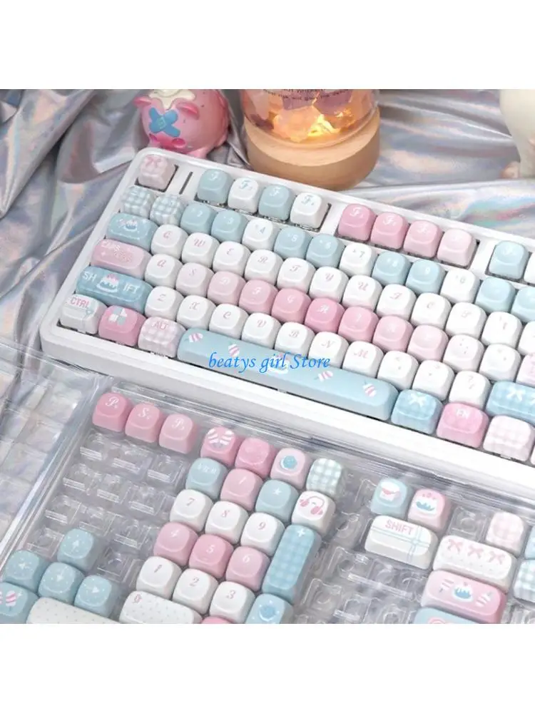 

C7AB Mechanical Keyboard Keycaps 131 Keys Thick PBT MOA Height Lovely Cake