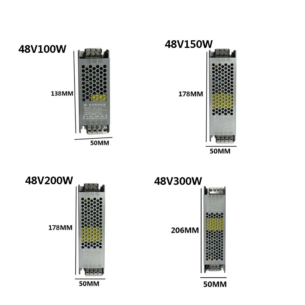 Ultra Thin Lighting Transformers 110V-220V to DC12V 24V 36V 48V 100W 200W 300W For CCTV LED Strip Adapter switching Power Supply