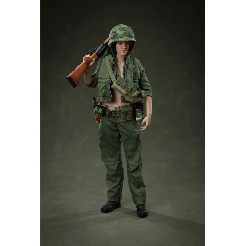 1/6 Vietnam War Army Green Cloth Movable Female Soldier Action Figure Model Historical Hobby Fans Collecible Full Set Toy  ﻿