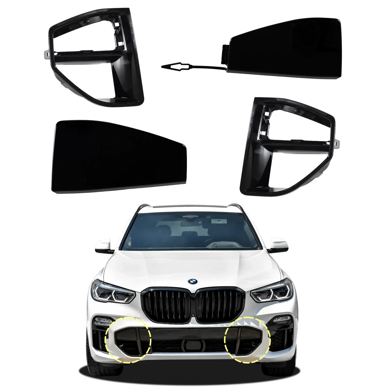 

Front Bumper Tow Hook Cover Cap For BMW X5 G05 M Sport 2019 2020 2021 2022 51118092124 51118069237 Trailer Cover Cap Accessories
