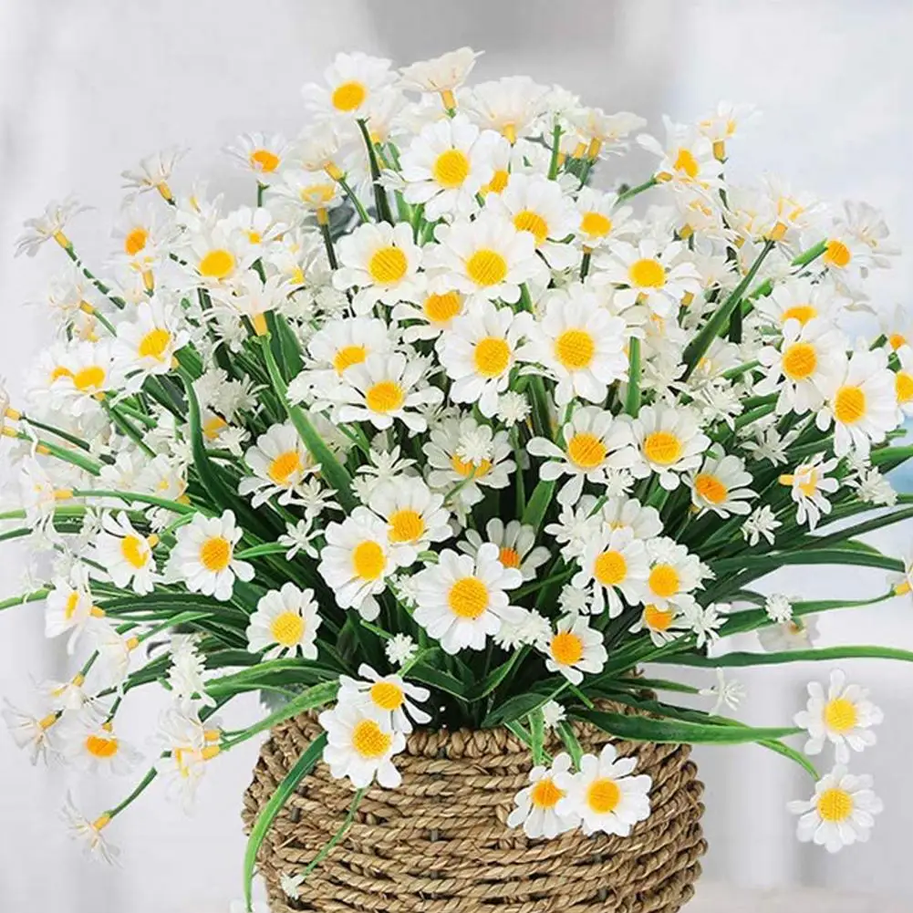 Small Daisys Artificial Flower Chrysanthemum Office Kitchen Wedding Garden Decor Fake Plant DIY Floral Bouquets Fake Flower