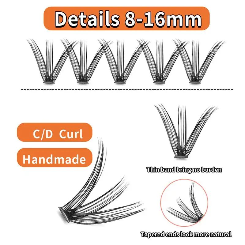 12MM Dense Natural 30D False Eyelashes Segmented DIY Eyelash Extension Soft Lightweight for Special Occasions