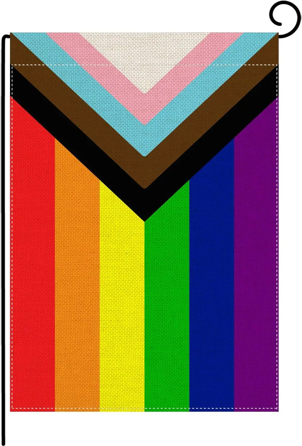 Progress Pride Rainbow Flag LGBTQIA+ Garden Double Sided Flag Home Yard Burlap Decoration 12.5 x 18 Inch