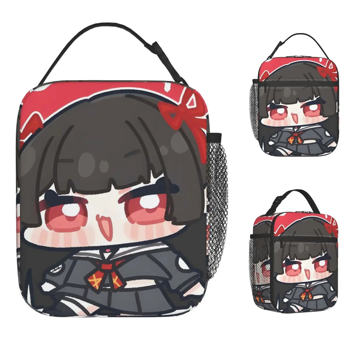 Wuthering Waves Chisa حقيبة الغداء التصميم الجرافيكي علب الاغذية عادية في الهواء الطلق نزهة حقيبة للحفاظ على البرودة المحمولة أكسفورد الحرارية حمل حقائب اليد