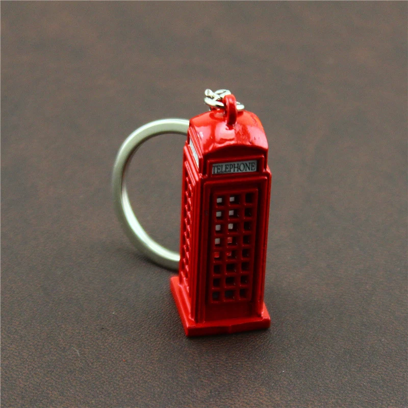 Creative Zinc Alloy England Keychain Bag Accessories Vintage Women Bag Pendant O-Shaped Buckle Backpack Charm Gift Idea