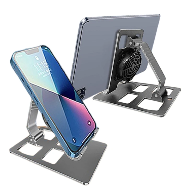 Cellphone Stand with Cooling Fan Desktop Phone Live Streaming Solution with Phone Cooling Fan,Adjustable Foldable