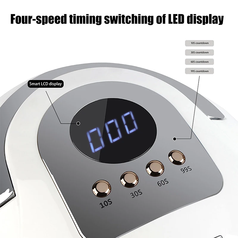 380W UV LED 네일 램프 전문가용 네일 드라이어 젤 폴리쉬 라이트 81개의 비즈가 있는 UV 네일 라이트 4가지 타이머 설정