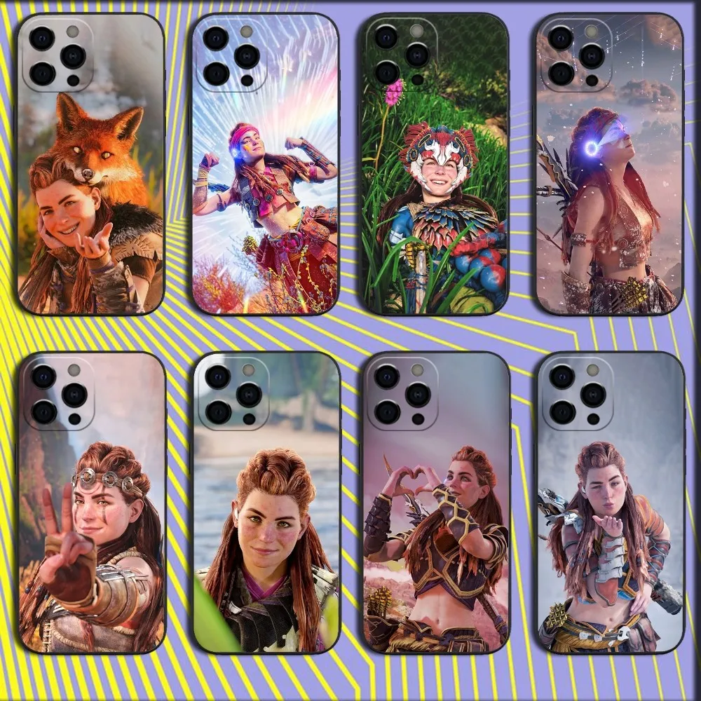 Aloy H-Horizon Z-Zero Phone Case For iPhone 16,15,14,13,12,11,Pro,X,XS,Max,XR,Plus,Mini Soft Black Cover