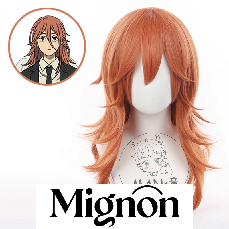 Motosserra homem anjo diabo cosplay peruca longo ondulado em camadas de cabelo espetado presente de halloween