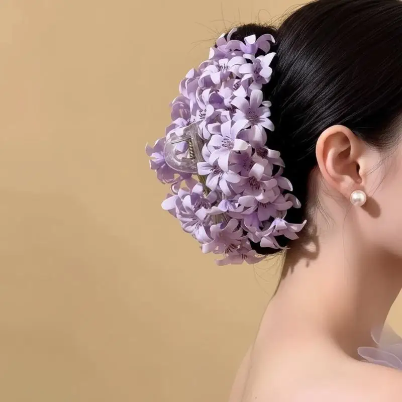 1 Stück Einfarbige Acryl-Haarspange im Urlaubsstil, Modische Süße Strand-Blumen-Haarklammer, Super Feenhafte Elegante Haarspange