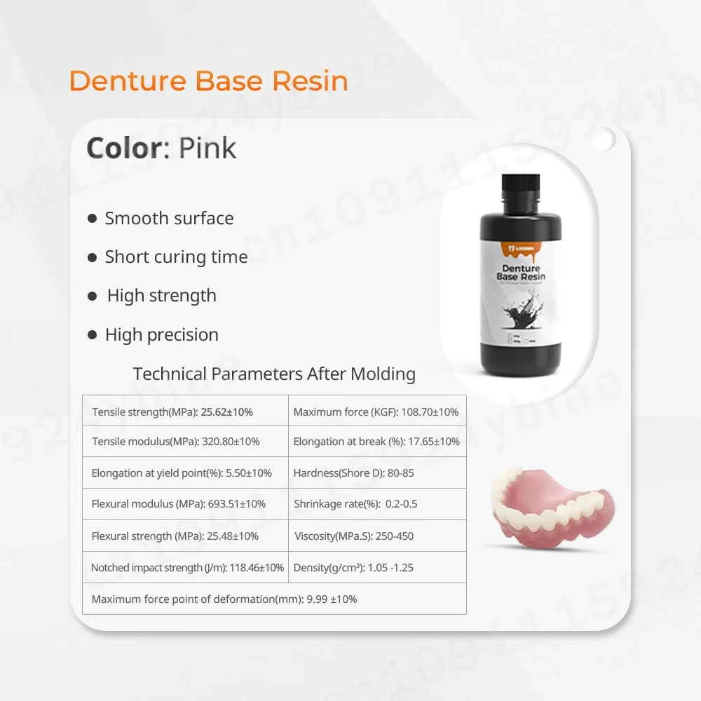 Lodden 3D Print Liquid Dental Lab digitale printer Harsvloeistof voor 385/405nm printer Hoge precisie/permanente kroon/ortho-model