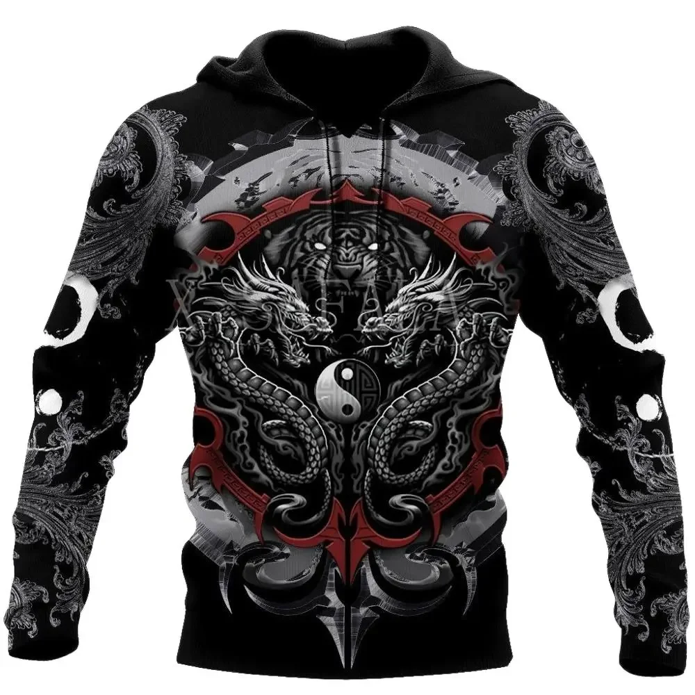 

Dragon Tiger Yin And Yang 3D Print Hoodie Man Women Harajuku Outwear Zipper Pullover Sweatshirt Casual Unisex Jacket Tracksuit