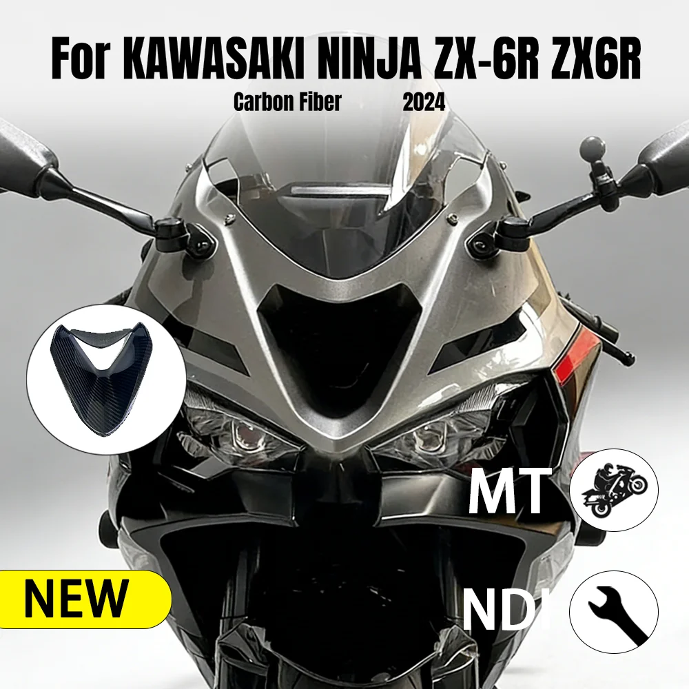 

3K Carbon Fiber Front Fairing Air Inlet Stamping Port Shell Cover for KAWASAKI NINJA ZX-6R ZX6R 2024+ Motorcycle Housing Guards