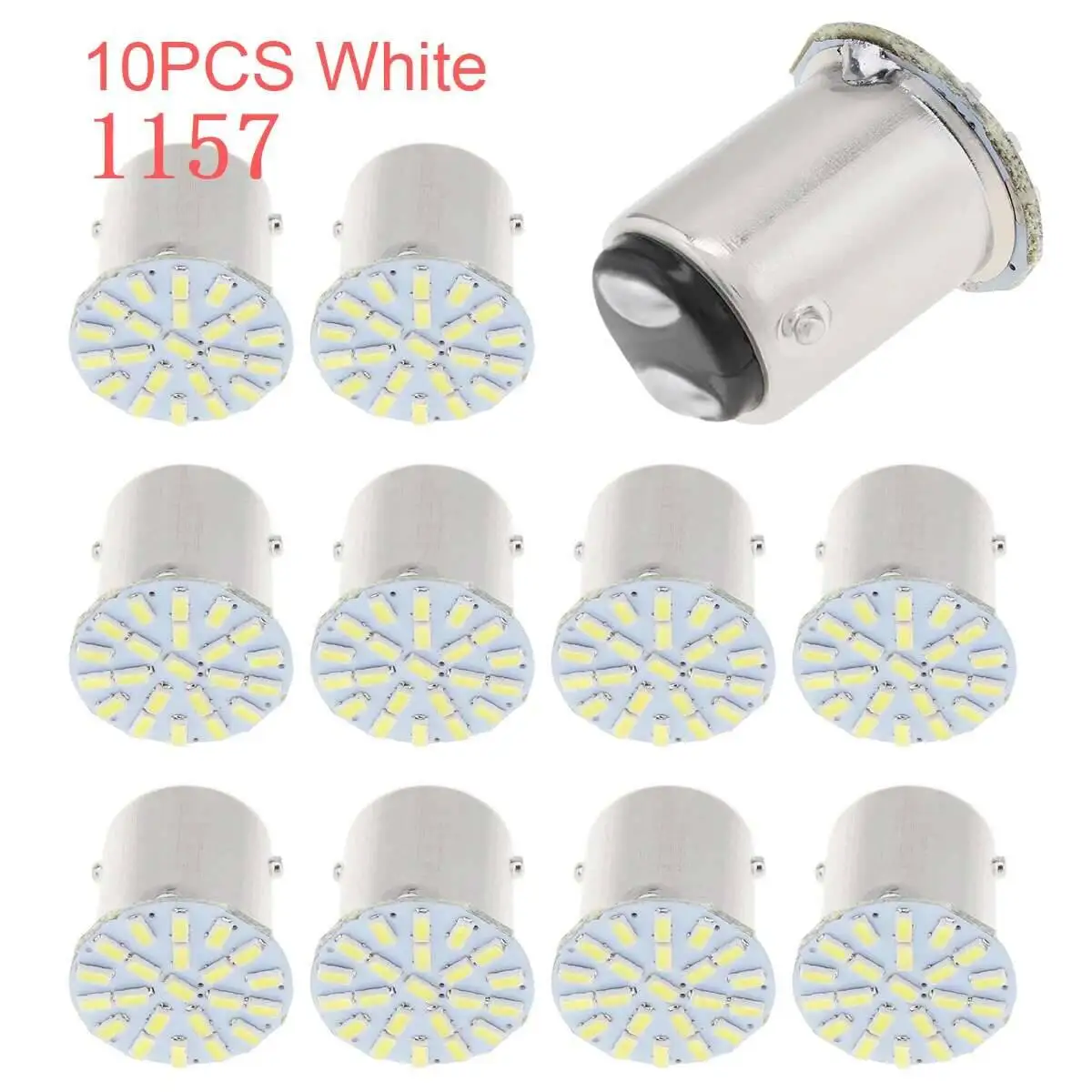 10 Pcs 4W White SMD 3014 LED 1156 1157 BA15S BAY15D 12V Car Backup Bulb Marker Turn Lamp Signal Light Parking Lights Bulbs image 6