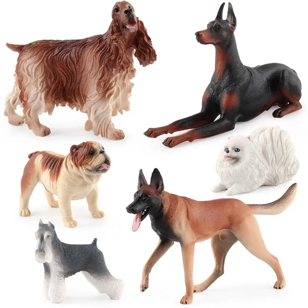 

Puppy Pet Simulation Dog Figurine Solid Bulldog Miniature Animal Model Doberman Pomeranian Collection