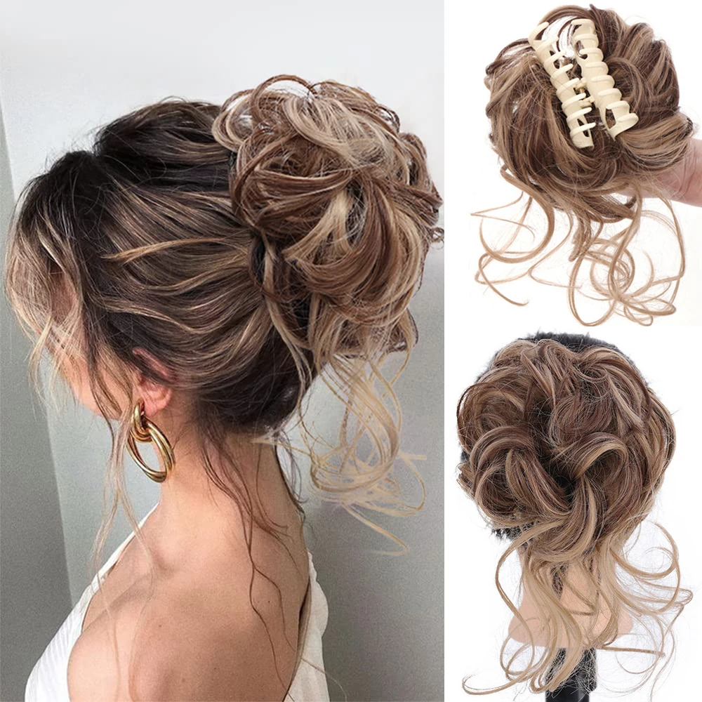 

1pcs Synthetic Messy Bun Hair Extension Claw Clip in Hair Piece Hair Buns Short Curly Hair for Women