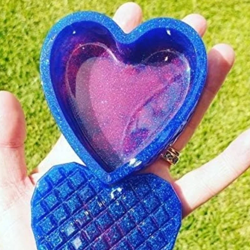 DIY Crystal Drop Glue Storage Box Heart-Shaped Epoxy Resin Silicone Mold
