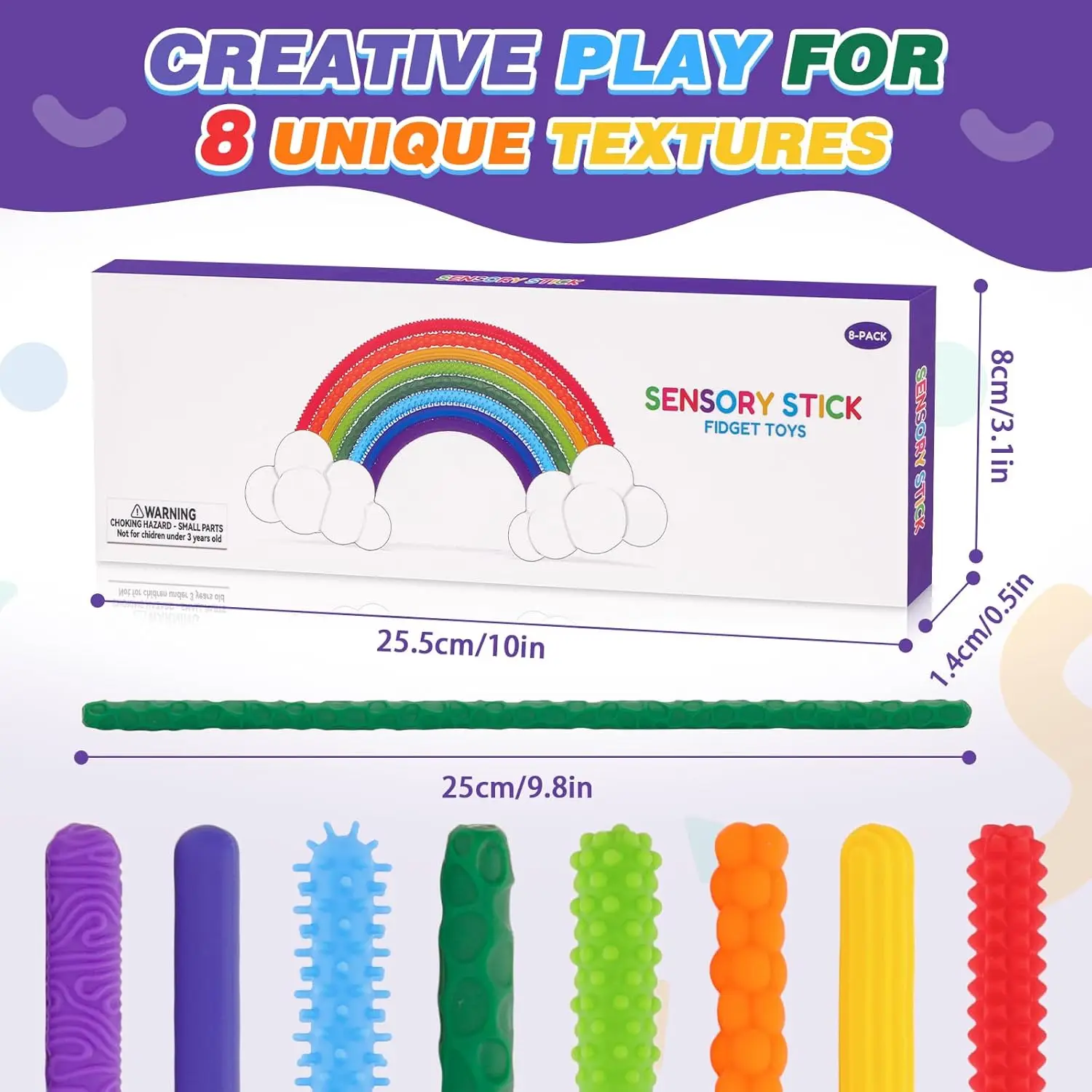 8 قطعة EDC تململ العصي الحسية اللعب ، كرات القلق التوحد تهدئة طفل الكبار القلق الإغاثة الإجهاد لعبة حسية ، هدايا عيد الميلاد #2