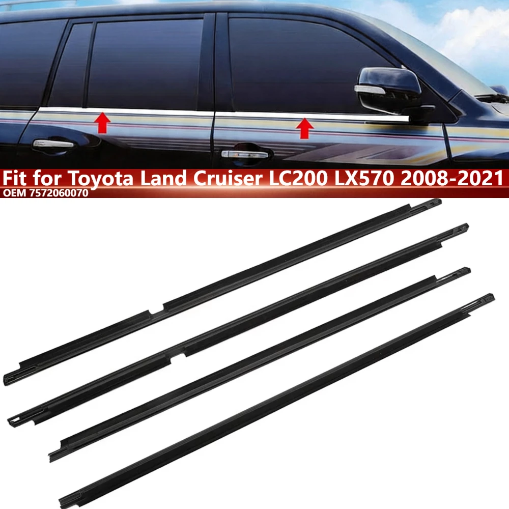 

Window Glass Weatherstrip Rubber Sealing Strip Trim Belt 7572060070 for Toyota Land Cruiser LC200 LX570 2008-2021