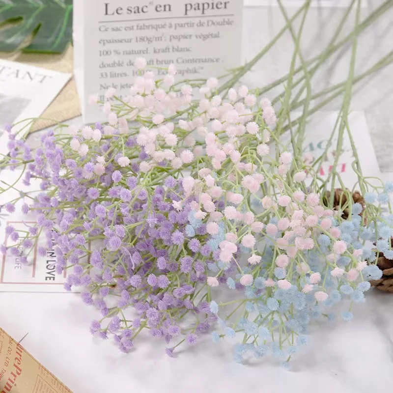 Artificial Flower Plastic Baby Breath Flower Gypsophila Fake Silicone Plant Wedding Flower Home Hotel Party Decoration 6 Colors