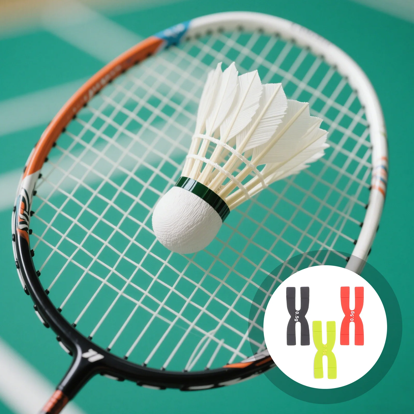 

3Pcs Badminton Racket Balance Strips Silicone Weighted Pads Enhance Control Stability Improve H Shape Design for Players