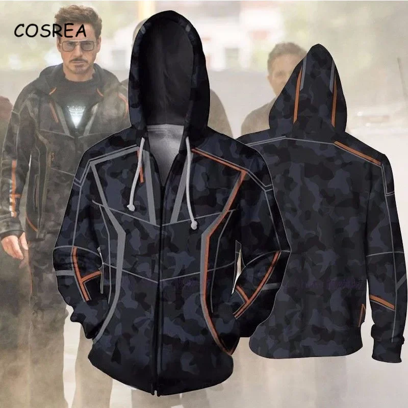 Endgame Cosplay Tony Stark Hoodie Sweatshirt Tracksuit for Boys Thanos Loki Cropped Hoodie Thor Zip Hoodie