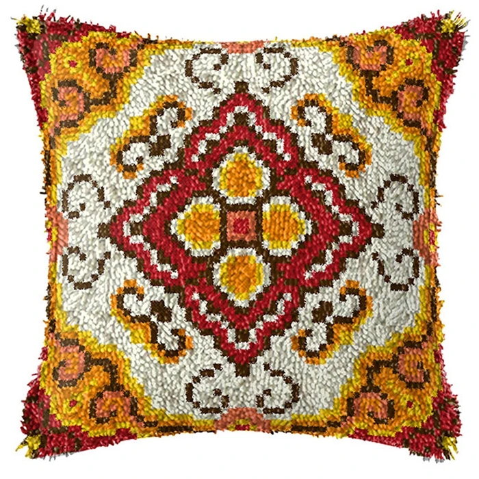 Funda de almohada vintage con nudo y rayas estilo mandala - imagen 2