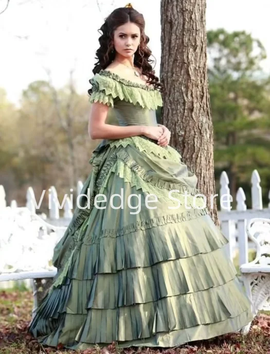 Customized 2025 Vintage Victorian Ball Gowns Cosplay Vampire Dresses Renaissance Civil War Gowns Evening Gowns