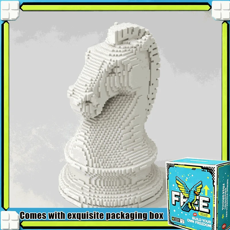 6223PCS Chess Knight Horse Statue MOC Building Blocks Large Scale Model Custom Puzzle DIY Assembly Toy Desktop Decoration Gift