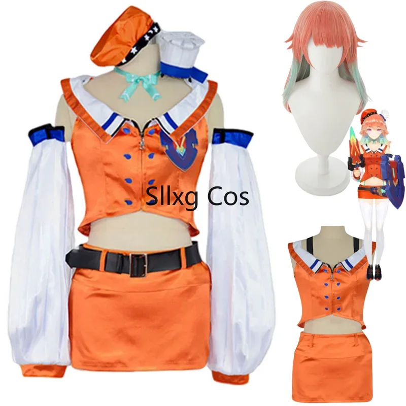 

FC6Anime Youtuber VTuber Takanashi Kiara Cosplay Costume Hololive EN Tenchou Kusotori Wig Daily Skirt Woman Sexy Kawaii Par@FC8！