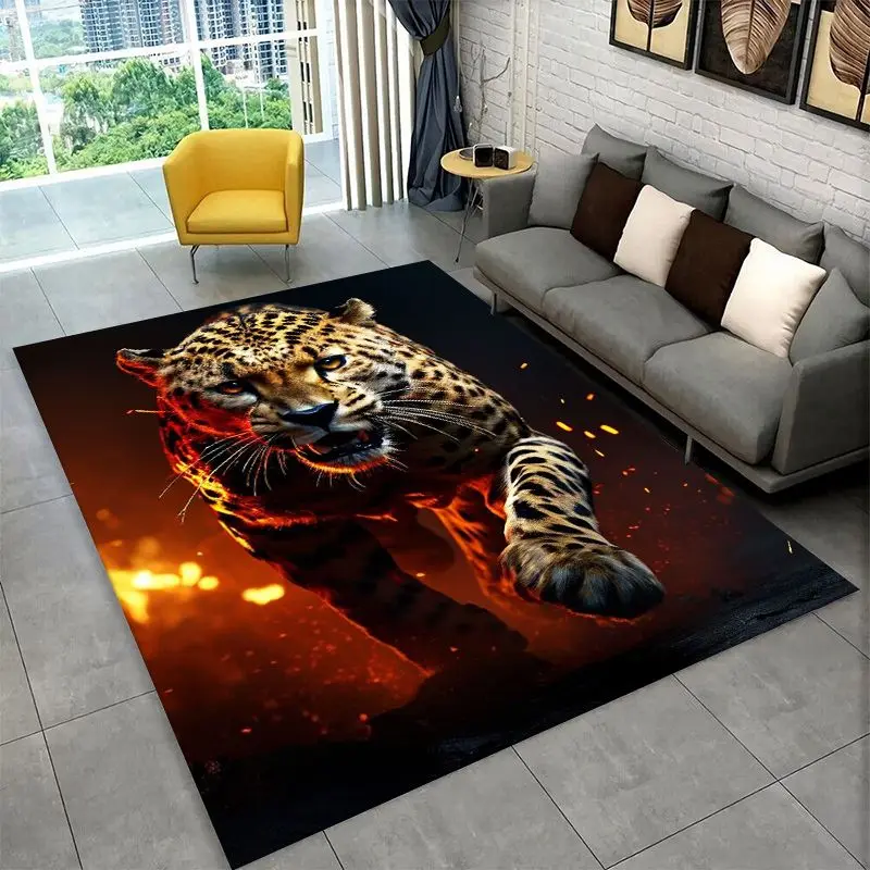 Fierce Leopard Cheetah Animal Beast Large Area Rug Non-slip Carpet for Bedroom Living Room Sofa Doormat Home Decor Floor Mat