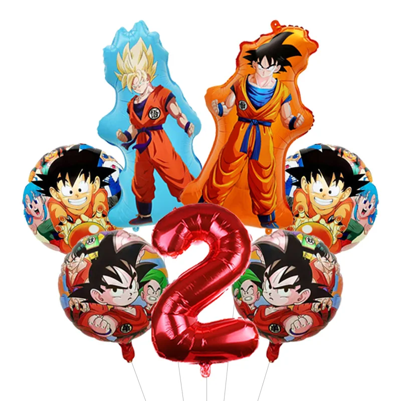 Dragon Ball Z Frieza Golden Form Balloon Bouquet Foil Mylar Four Star Ball for Villain Themed Anime Birthday Party Decor view 3