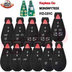 KEYECU Keyless Go ID46 Chip 433MHz Fobik Remote Key 1YZ-C01C For Jeep Grand Cherokee Dodge RAM Chrysler Town&Country M3N5WY783X