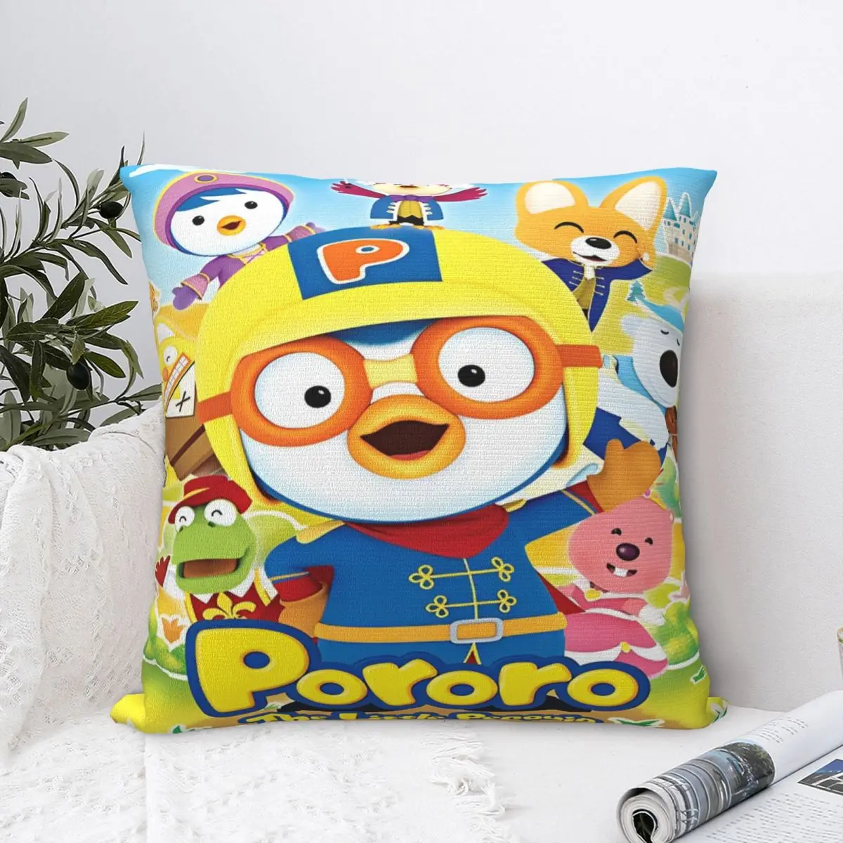 Pororos Cartoon Penguin Pillowcase Merch Polyester Cushion Cover Decorative Pillow Case Cover Bed Wholesale 40*40cm Multi-Size