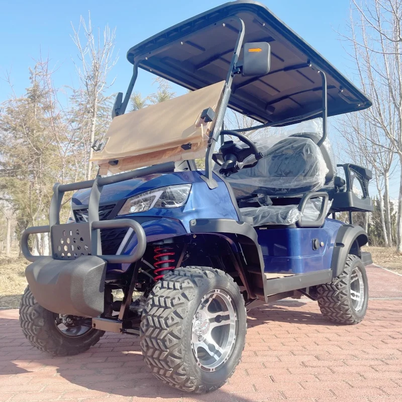 4 Seater High Performance Golf Cart Easy To Operate Durable And Customizable Color 12-Inch Tires Folding Windshield Bumper