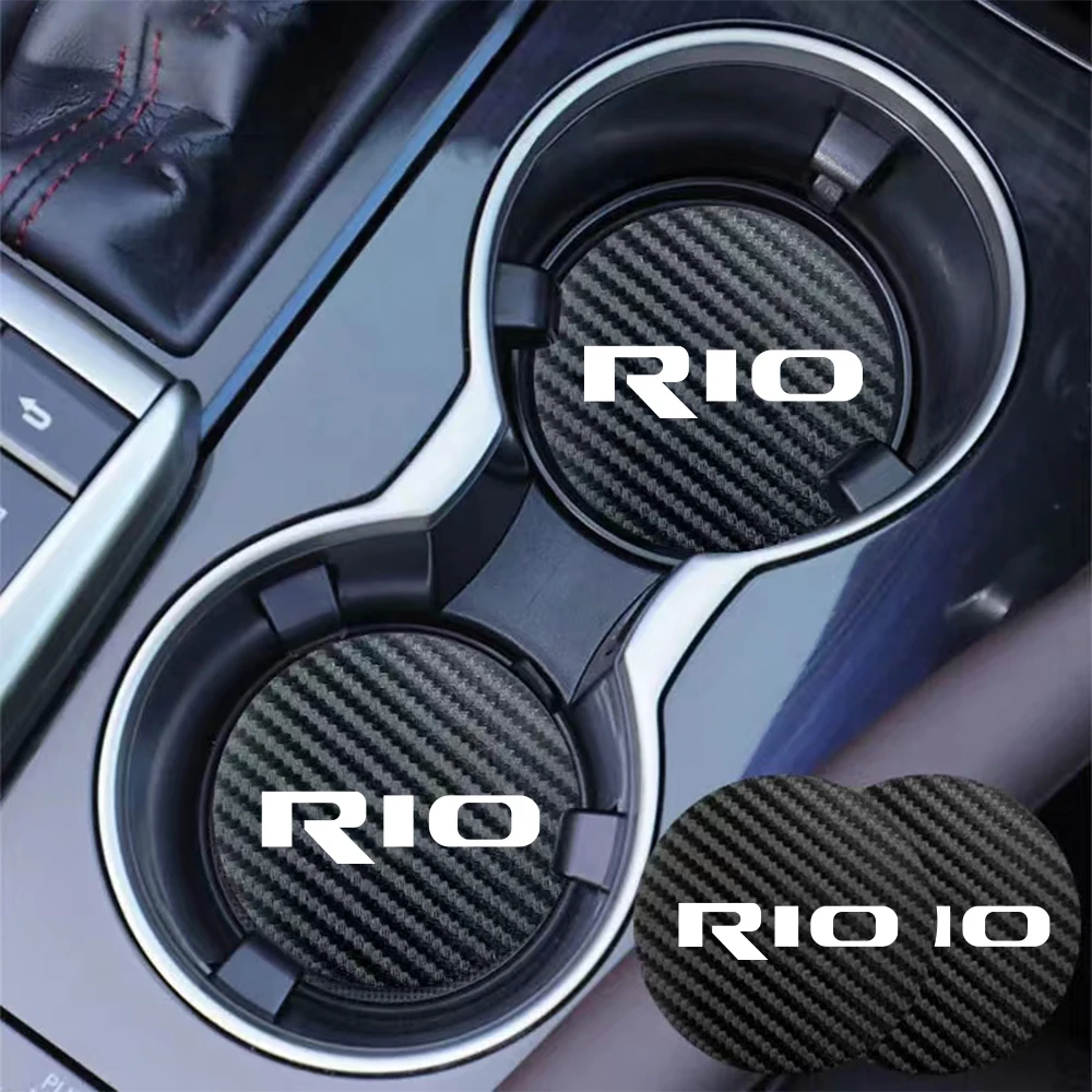 2PCS Car Coaster Cup Slot Bottle Holder Non-Slip Pad Mat Auto Accessories For KIA Rio Picanto MOHAVE NIRO