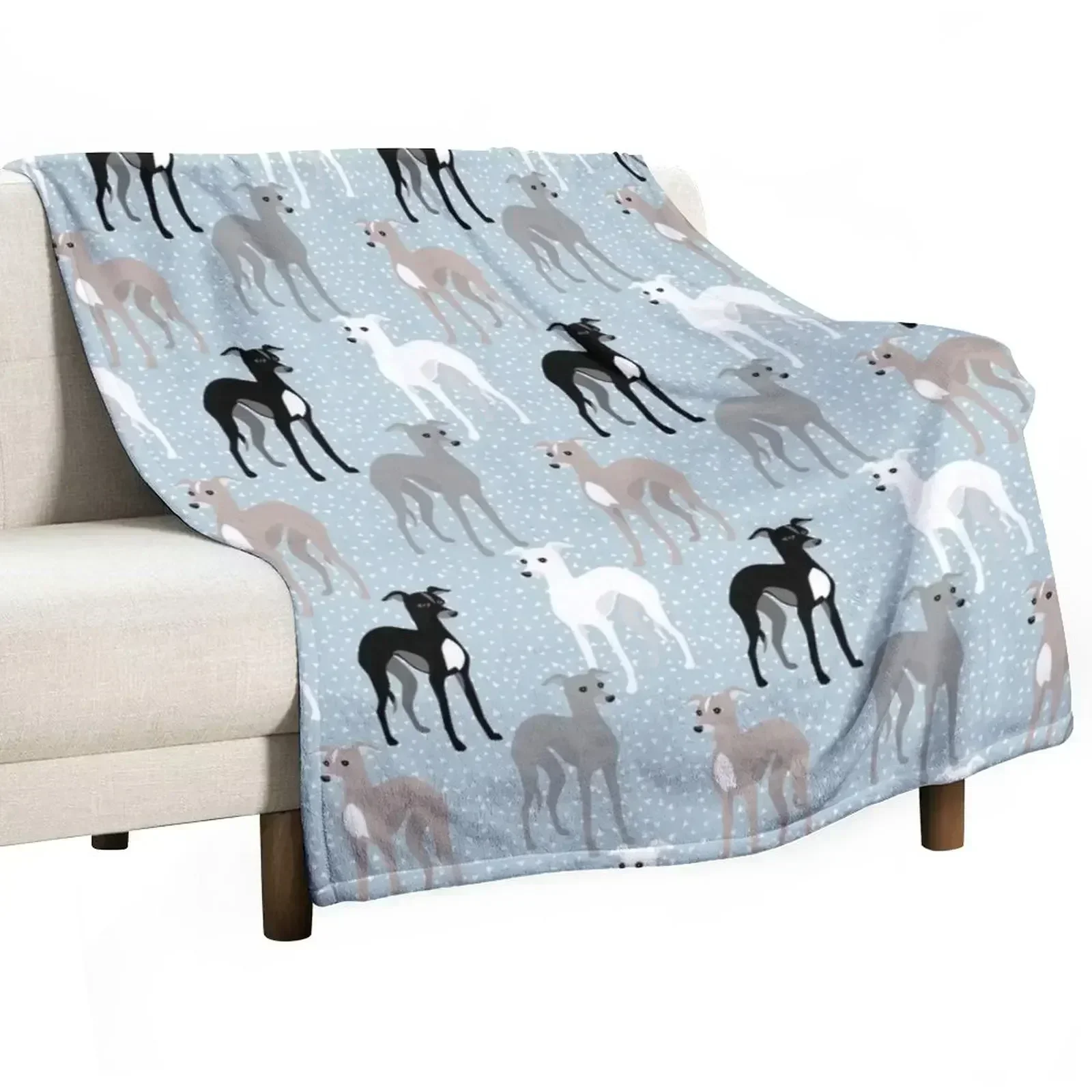 

Italian Greyhounds Mid-Century Modern Pattern Throw Blanket Luxurious Soft Blanket Holiday Gift for Family